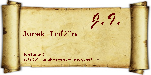 Jurek Irén névjegykártya