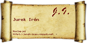 Jurek Irén névjegykártya